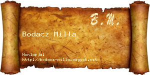 Bodacz Milla névjegykártya